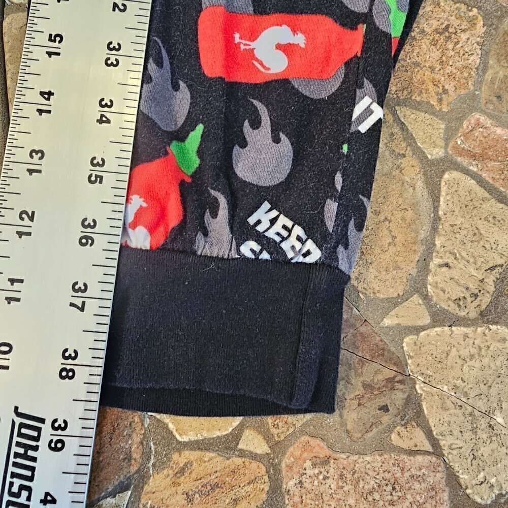 Sriracha Hot Sauce Pajama Pants Keep It Spicy Graphic Pants Drawstring, Large - Picture 7 of 10